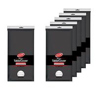Neatiffy Lot de 6 nappes rectangulaires en Plastique de 137,2 x 274,3 cm pour Pique-Nique/fête/Banquet, jetables/réutilisables (Noir)