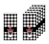 Neatiffy Lot de 6 nappes rectangulaires en Plastique imperméable jetable/réutilisable pour Pique-Nique, fête, Banquet, Anniversaire, 137,2 x 274,3 cm - Motif à Carreaux Noirs