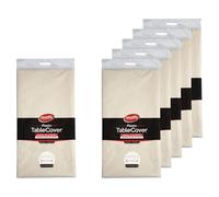 Neatiffy Lot de 6 nappes rectangulaires en Plastique imperméables, jetables/réutilisables pour Pique-Nique, fête, Banquet, Anniversaire, 137,2 x 274,3 cm, Ivoire