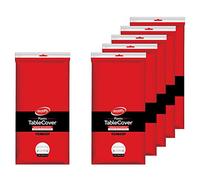 Neatiffy Lot de 6 nappes rectangulaires en Plastique imperméables, jetables/réutilisables pour Pique-Nique, fête, Banquet, Anniversaire, 137,2 x 274,3 cm, Rouge