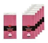 Neatiffy Lot de 6 nappes rectangulaires en Plastique imperméables, jetables/réutilisables pour Pique-Nique, fête, Banquet, Anniversaire, 137,2 x 274,3 cm, Rose