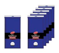 Neatiffy Lot de 6 nappes rectangulaires en plastique - Imperméables, jetables/réutilisables - Pour pique-nique, fête, banquet, anniversaire - Bleu (137,2 x 274,2 cm)
