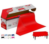 Neatiffy Nappe Rouleau Jetable - Couvre Table en Plastique Étanche et Épais - Cutter Latéral Intégré - Table de Fêtes Rectangulaire, Carrée, Ronde Ovale - 137cm x 32.9m - Rouge