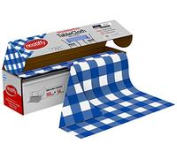 Neatiffy - Rouleau de Linge de Table en Plastique jetable de 137 cm x 32.9 m, Housse de Table pour fête/Banquet, nappes pour Tables rectangulaires/Rondes/carrées, Vichy Bleu