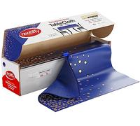 Neatiffy Rouleau de Nappe jetable en Plastique avec Cutter Coulissant | Housse imperméable pour Toutes Les Tables de Tous Types et Formes - Pois Bleus dorés