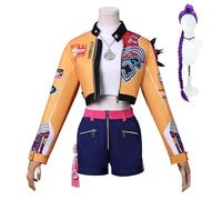 NEATMOA Rumi - Costume inspiré de la costumade - Uniforme de chasseur de démons de style coréen pour femmes pour Halloween, fête Comic Con (rose, taille XS)