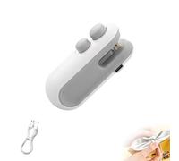 Neattidyly Mini Bag Sealer with Cutter And Magnet，2 In 1 Mini Bag Sealer，Portable Handheld Rechargeable Bags Resealer Machine，Suitable for Storage And Opening of Plastic Snack And Food Bags (White)