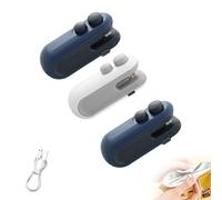 Neattidyly Mini Bag Sealer with Cutter And Magnet,2 In 1 Mini Bag Sealer,Portable Handheld Rechargeable Bags Resealer Machine,Suitable for Storage And Opening of Plastic Snack And Food Bags (3pcs)