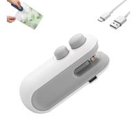 Neattidyly Mini Bag Sealer with Cutter and Magnet, Small Household Hand Pressure Sealer, Portable and Rechargeable, For Opening and Resealing Suitable for Potato Chip Bags, Plastic Snack Bags (1Pcs-W)