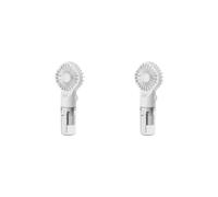 NeaxgeandX Lot de 2 ventilateurs brumisateurs portables à 4 vitesses pour voyage, bureau, camping - Blanc - 75 x 42 x 165 mm