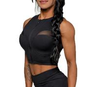 Nebbia NEBBIA Women s Compression Push-Up Top INTENSE Mesh Gold Débardeurs XS Noir