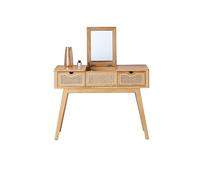 NEBE Table De Maquillage Coiffeuse en Bois Coiffeuse en rotin de Style Wabi-sabi Bureau Simple Bureau De Vanité