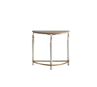 NEBE Tables Consoles Table d'entrée Vintage en Bois Massif, présentoir décoratif for Salon Contre Le Mur, Table Demi-Ronde(B)
