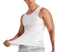 Nebility Débardeur de Compression Homme Maillot de Corps Gaine Ventre Plat Amincissant Gilet Gainant Shirt sans Manche Minceur Top Body Shaper
