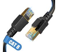 Nebite Câble LAN Cat 8 de 2 m, 40 Gbps - Câble réseau Ethernet Gigabit F/FTP avec fiche RJ45 pour PS5/4, Xbox, modem, TV, commutateur, ordinateur portable, routeur, plus rapide que Cat 6/7