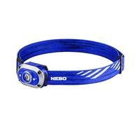 NEBO Mycro Lampe frontale rechargeable Bleu 450-450 lm | Lampe frontale rechargeable 450 lumens et lampe frontale 6 modes avec vision nocturne rouge/vert, clip chapeau, USB - bleu
