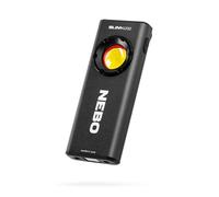 NEBO Slim+ - Lampe torche de travail - Mini torche rechargeable 1200 lumens avec pointeur laser rouge et power bank - étanche, intensité lumineuse variable et base magnétique pour l'éclairage monté