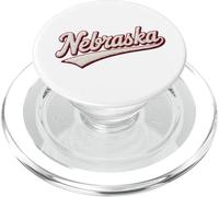 Nebraska Chenille Script State Pride Design PopSockets PopGrip pour MagSafe