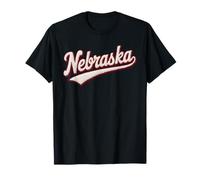 Nebraska Chenille Script State Pride Design T-Shirt