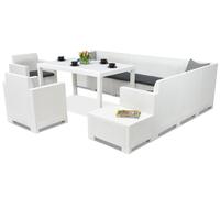 Nebraska Comida Max 9 ensemble de meubles en résine tressée blanc Bica