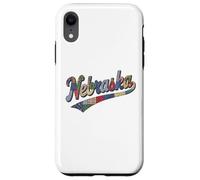 Nebraska Patchwork Script Cute Feminine State Womens Girls Coque pour iPhone XR