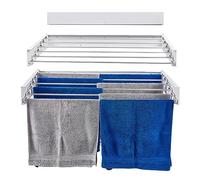 nebu! Séchoir à linge mural pliable en acier inoxydable pour l'intérieur et l'extérieur 100 cm (blanc)