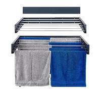 nebu! Séchoir à linge mural pliable en métal pour l'intérieur et l'extérieur 100 cm Anthracite