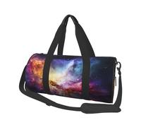 Nebula and Galaxy in The Universe Sac de sport rond pliable pour homme et femme Noir Taille unique, Noir , Taille unique