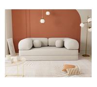 Nebula - Canapé 3 places convertible en velours texturé - Beige