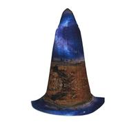 Nebula In Desert Monument Valley Landscape Cape à capuche pour adolescents sorcière vampire cosplay fête Halloween Noël longue cape imprimée