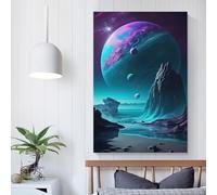 Nebula_Oasis_ Toile murale 3D pour salon, chambre, cuisine, couloir, escaliers, 20 x 30 cm
