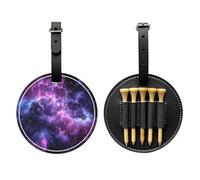 Nebula Star Porte-tee de golf en cuir pour homme et femme Résistant à l'eau Excellent cadeau pour les amateurs de golfeurs