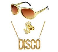 NebulaGlam 3pcs Kit de Costume Hip Hop, 80s 90s Accessoires de Rappeur, Années 80 90 Costume Hip Hop Ensemble Accessoires, Accessoires de Rappeur des Années 80/90, Pour Cosplay, Halloween, Carnaval