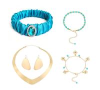 NebulaGlam 5 Pièces Accessoires de Costume de Princesse Arabe, Déguisement Princesse Jasmine pour Femme, Princesse Arabe Dress up Accessoires, pour Carnaval Cosplay