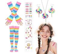 NebulaGlam 5 Pièces Costume de Bonbon pour Femmes, Accessoires Deguisement Bonbons Femmes, Candy Costume Accessoires Cosplay pour Halloween Noël pour Halloween Masqué Cosplay Fêtes
