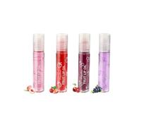 NebulaGlam Brillants À Lèvres Aux Fruits, Fruity Roll On Lip Gloss, Huile À Lèvres Transparente Incolore, Repulpeur Hydratant Pour Les Lèvres, Baume À Lèvres Hydratant Kit (4 PCS)