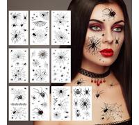 NebulaGlam Tatouage Halloween pour Visage, Tatouage Visage Halloween HD, Horreur Réaliste Imperméable Tatouage Autocollants, Tatouage Halloween pour Cosplay Maquillage (B)