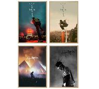 NebulaNova Travis Poster Scott (lot de 4) - Art mural sur toile, décoration de pièce, cadeau, sans cadre, 20 x 30 cm