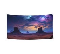 Nébuleuse dans le désert Monument Valley Paysage Bannière Décor de fête Drapeau Fête d'anniversaire Photographie Décoration Bannières et panneaux Décoration murale Bannière Fournitures de fête 177,8 x