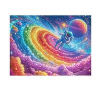 Nébuleuse de Galaxie Arc-en-Ciel 500 Pièces Puzzle Débutant en Carton Anti-Déchirure Facile Apprentissage Anti-Stress Passe-Temps Cadeau Fête des Mères Petit Prix 500 PCS