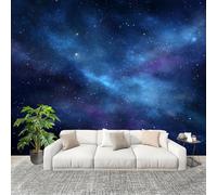 NéBuleuse Du Ciel éToilé de RêVe Papier Peint Intissé Fresque Murale 350x256 cm Bleu Violet Poster Murale Photo pour Salon, Chambre, Salle à Manger, Effaçable Papier Peint Panoramique