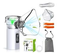 Nebulisateur Enfant et Adulte - Inhalateur Nasal avec Écran Numérique, 2 Masques et Embout Buccal, Rechargeable USB-C, Batterie 1800mAh, 3 Modes - Nébuliseur Portable pour Maison et Voyage