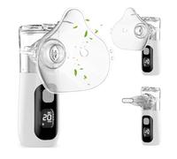 Nebulisateur Inhalateur pour Adultes et Enfants, Berrlly Aerosol Portable, Autonettoyante, Intelligent Affichage Numérique Nébuliseur Silencieux Rechargeable pour la Maison et les Voyages