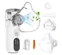 Nebulisateur Inhalateur SOARFLY, Portable Silencieux avec Affichage LED, 3 Modes de Pulvérisation, 2 Masques Adulte Enfant, Embout, Recharge USB-C, Nettoyage Automatique, pour Maison, Voyage (BK)