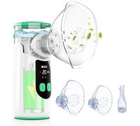Nebulisateur Portable, Nebuliseur Aerosol pour Adultes et Enfants, Inhalateur Bébé Silencieux avec LED Affichage, Fonction Minuteur