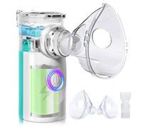 Nebulisateur Portable pour Enfants et Adultes,Nébuliseur Silencieux Inhalateur USB-C Rechargeable,Nebulisateur à Ultrasons Aerosol Avec 2 Masques et Embout Buccal pour Domestique et Voyages (Vert)