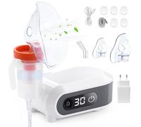 Nebulisateur pour Adultes Enfants Bébé - Nébuliseur Aerosol Portable avec LED Affichage, Inhalateur Electrique avec 2 Masques et Embout Buccal