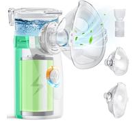 Nebulisateur pour Adultes, Nebulisateur Portable Rechargeable pour Bébé et Enfants, Inhalateur Aerosol Silencieux avec 2 Masques et Embout Buccal
