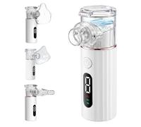 Nebulisateur Silent,Nebulisateur Portable USB-C Rechargeable pour Adultes et Enfants, Quantité de vapeur réglable，Nebulisateur à Ultrasons Avec 2 Masques et un Embout Buccal