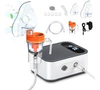 Nébuliseur à Compresseur,Ultrasonic Inhalateur Vapeur à affichage numérique LED électriques Aérosol Portable Nébuliseur Inhalateur,Traitement des Maladies Respiratoires Telles Adultes (White)